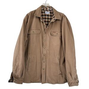 Carhartt Mens XLT Brown Flannel-Lined Shirt Jacket Work Chore Coat 100590-903